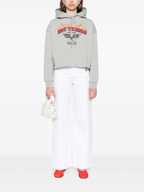 Maje logo-embroidered cropped sweatshirt - Grey - zdjęcie produktu nr 2