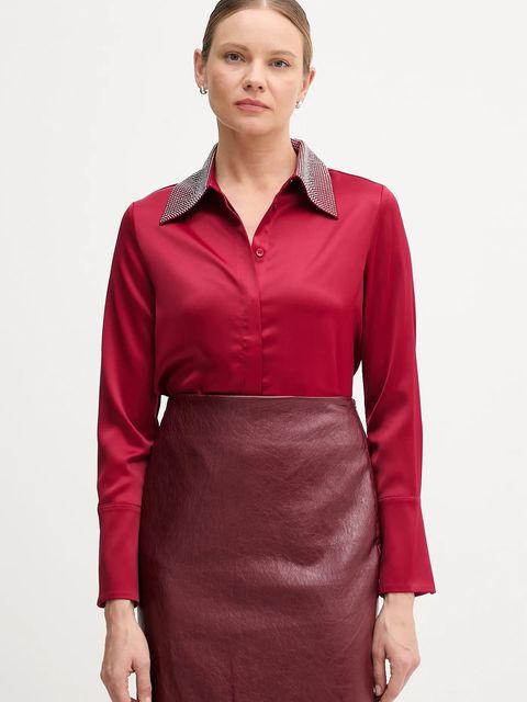 Joseph Ribkoff koszula damska kolor bordowy regular z kołnierzykiem klasycznym 254926