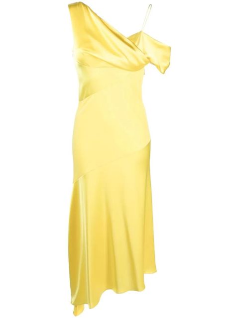 LOEWE asymmetric draped midi dress - Yellow - zdjęcie produktu nr 1