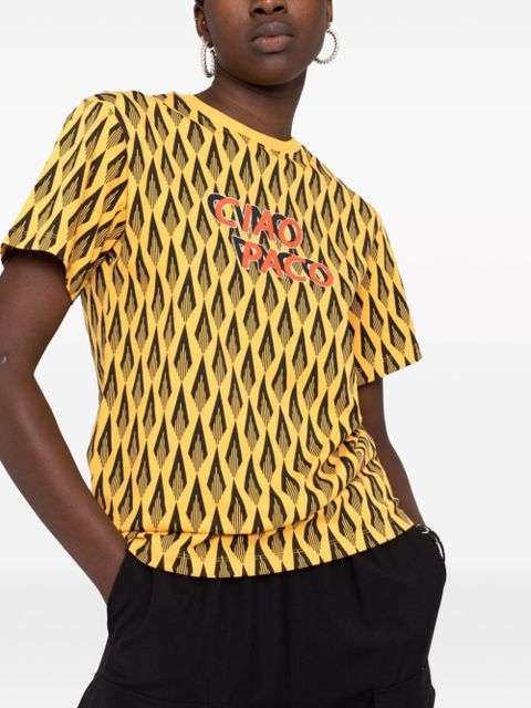 Rabanne Ciao Paco print T-shirt - Yellow