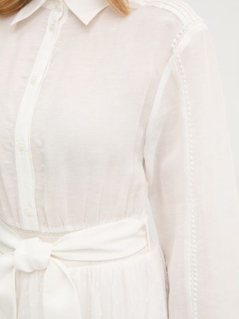 Silvian Heach sukienka z dodatkiem lnu FALEN