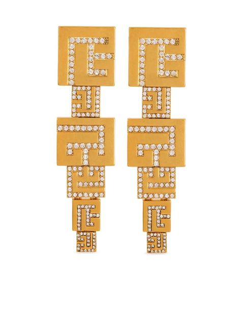 Balmain PB-logo pendant earrings - Gold - zdjęcie produktu nr 1