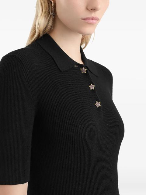 Dolce & Gabbana ribbed polo top - Black