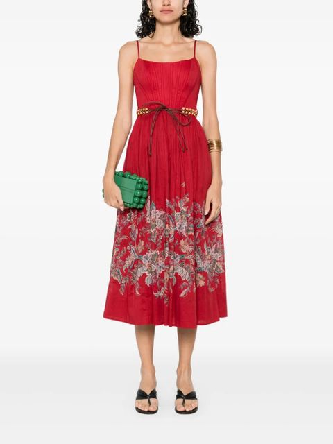 ZIMMERMANN floral-print midi dress - Red - zdjęcie produktu nr 2