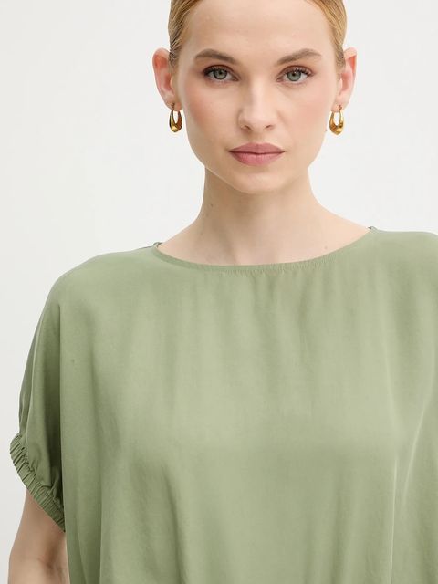 United Colors of Benetton bluzka damska kolor zielony gładka 5NPHDQ0C6