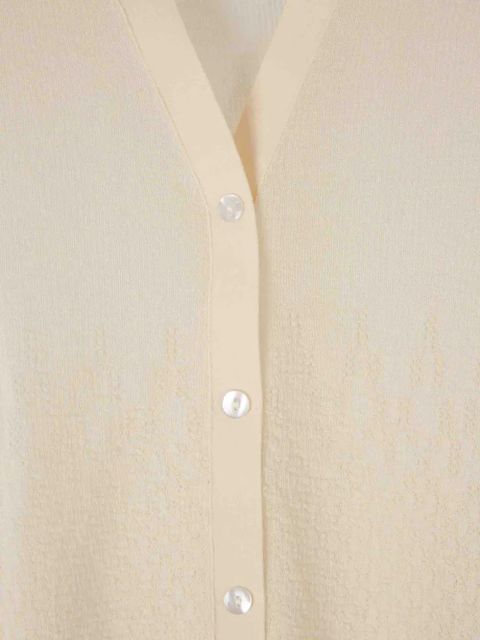 Victoria Beckham ribbed-trims V-neck cardigan - Neutrals - zdjęcie produktu nr 2