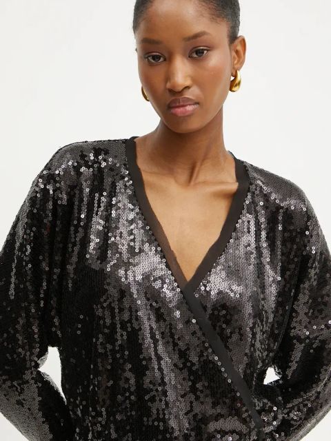 BOSS Orange kombinezon kolor czarny z dekoltem w szpic 50524264