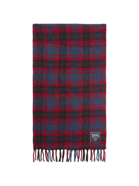 Zadig&Voltaire tartan fringed scarf - Blue - zdjęcie produktu nr 1