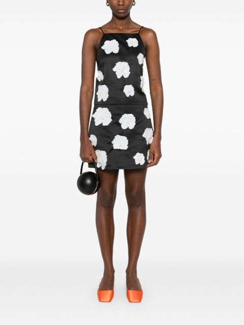 ROTATE BIRGER CHRISTENSEN flower satin top - Black - zdjęcie produktu nr 2