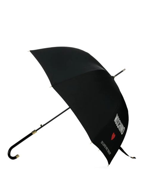 Moschino slogan-print umbrella - Black
