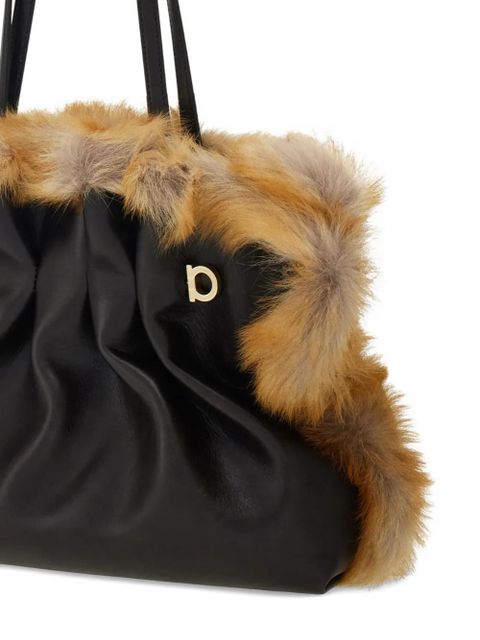 Ferragamo medium Soft calfskin-trimmed shoulder bag - Brown