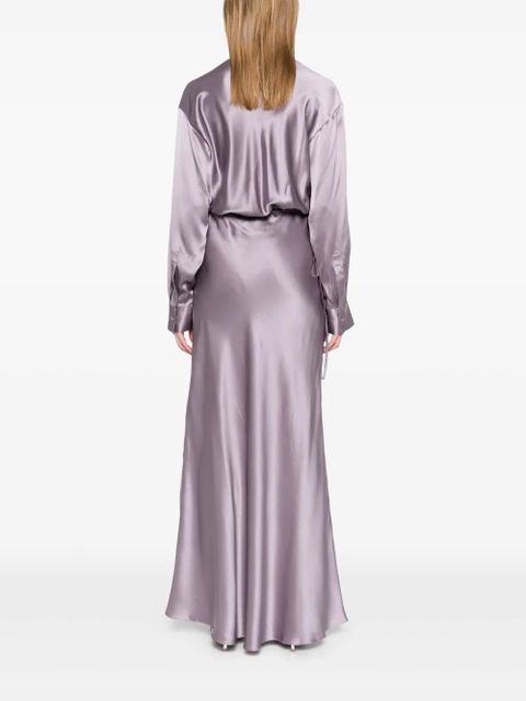 Christopher Esber cross-cut silk maxi dress - Purple