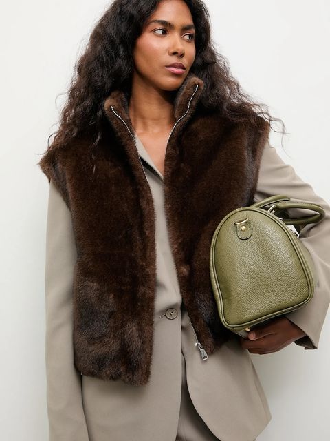 Answear.LAB bezrękawnik kolor brązowy przejściowy - zdjęcie produktu nr 1