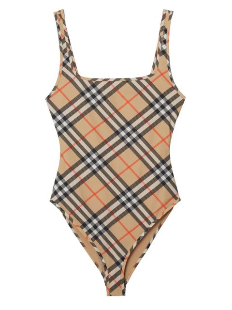 Burberry check-pattern swimsuit - Neutrals - zdjęcie produktu nr 1