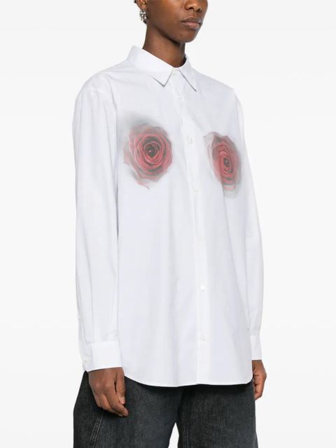 Jean Paul Gaultier rose-print shirt - WHITE