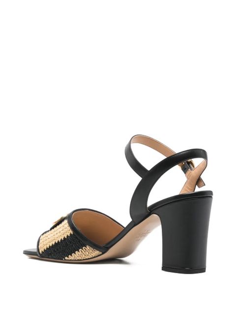 Valentino Garavani VLogo raffia sandals - Black