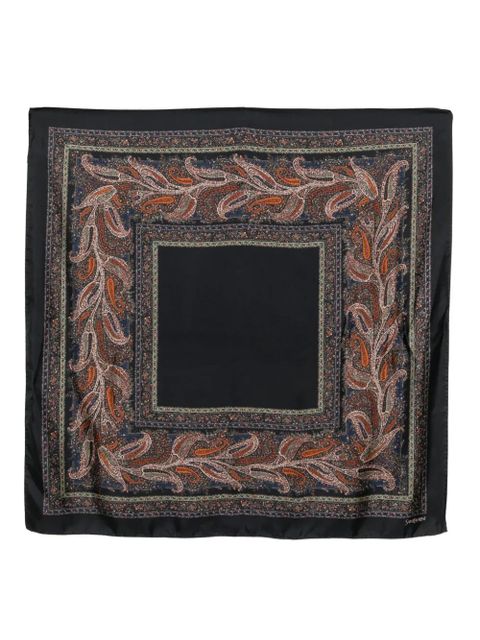 Saint Laurent Geometric Paisley scarf - Blue - zdjęcie produktu nr 1