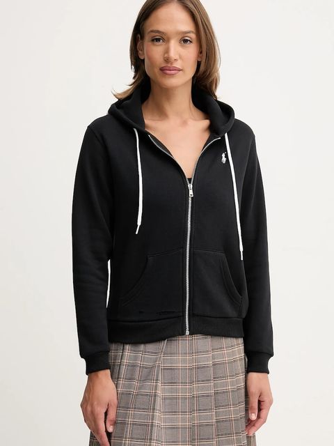 Polo Ralph Lauren bluza damska kolor czarny z kapturem gładka 211943008 - zdjęcie produktu nr 1