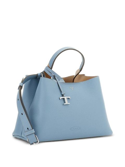 Tod's logo-charm leather tote bag - Blue