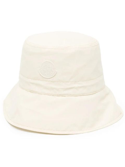 Moncler logo-patch cotton bucket hat - Neutrals - zdjęcie produktu nr 1