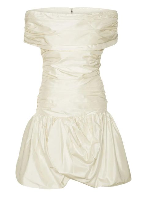 ROTATE BIRGER CHRISTENSEN off-shoulder gathered minidress - White - zdjęcie produktu nr 1