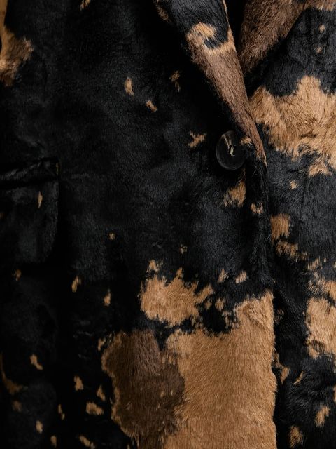 Haveone marynarka kolor brązowy oversize wzorzysta JCB-P019