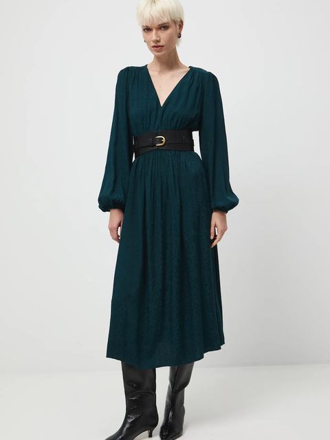 Medicine sukienka kolor zielony midi rozkloszowana - zdjęcie produktu nr 2