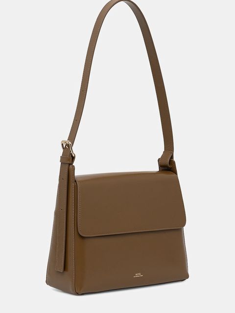 A.P.C. torebka skórzana sac virginie flap kolor brązowy PXBRU.F61924 - zdjęcie produktu nr 2