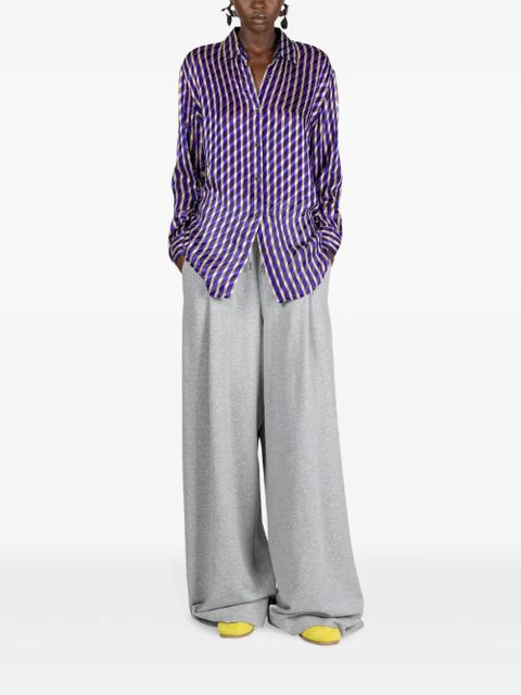 DRIES VAN NOTEN devoré shirt - Purple