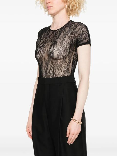 WARDROBE.NYC lace-detailing bodysuit - Black