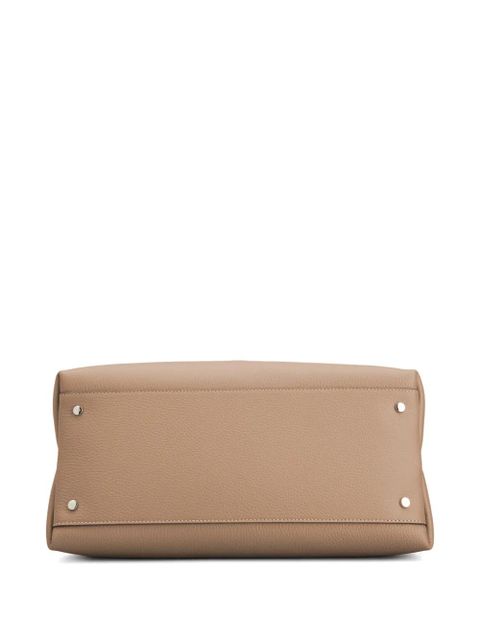 Tod's logo charm top handle tote bag - Neutrals