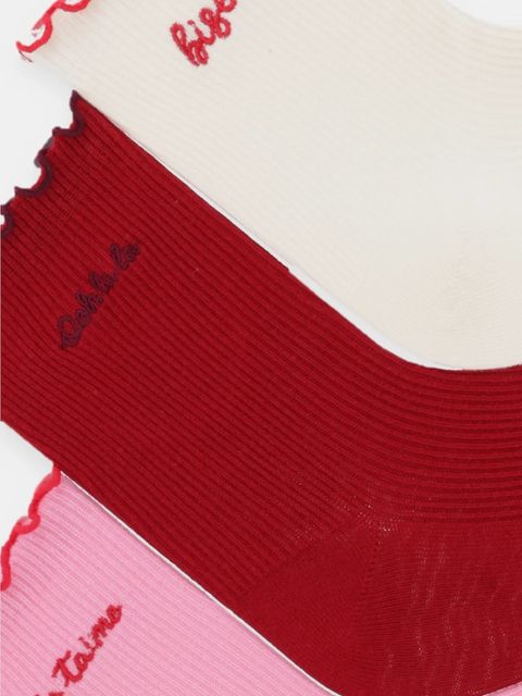 Karl Lagerfeld skarpetki KARL SLOGAN 3-pack kolor różowy B1W47039 - zdjęcie produktu nr 2