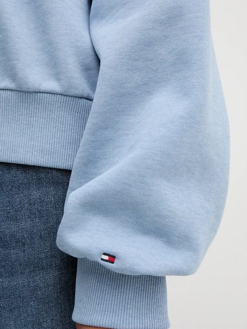 Tommy Hilfiger bluza bawełniana damska kolor niebieski gładka WW0WW48269