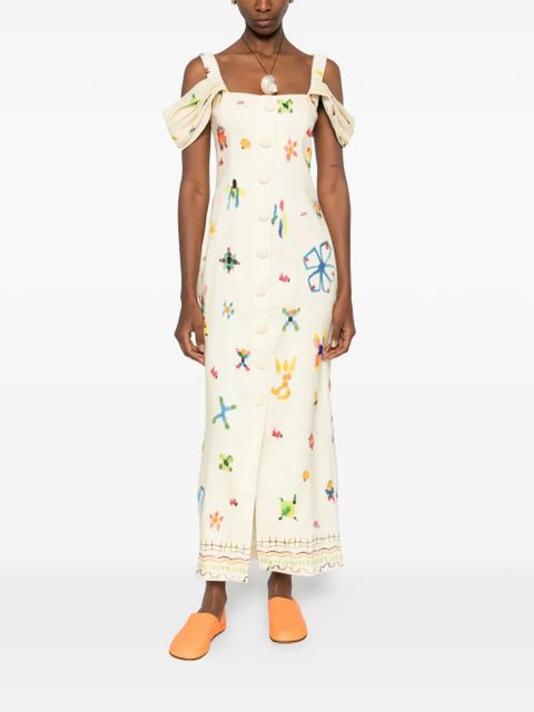 ALEMAIS Sidi square-neck midi dress - Yellow - zdjęcie produktu nr 2