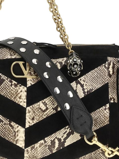 Valentino Garavani patchwork chevron shoulder bag - Black