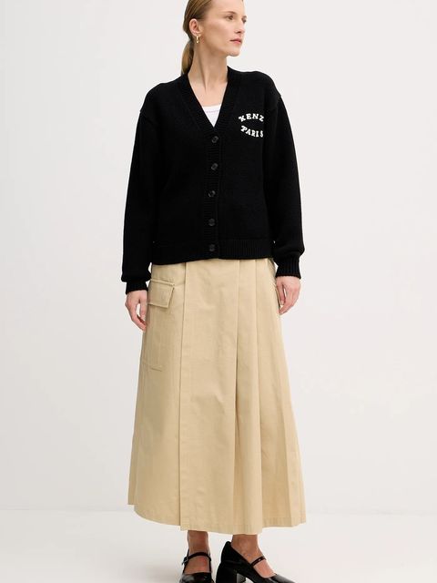 Kenzo kardigan wełniany x Verdy damski kolor czarny ciepły FF52CA4773CX.99J