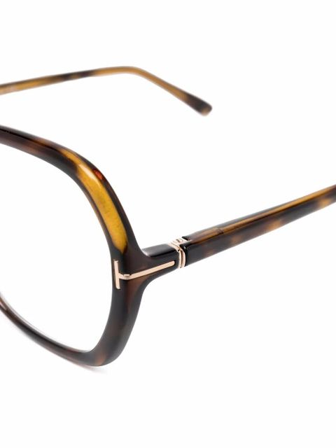 TOM FORD Eyewear oversized round glasses - Brown - zdjęcie produktu nr 2