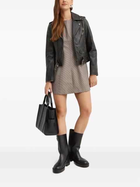 Marni houndstooth-pattern flared mini dress - Grey - zdjęcie produktu nr 2