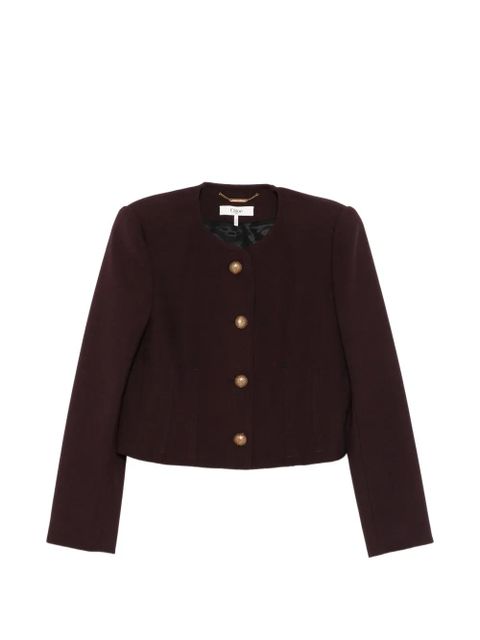 Chloé collarless cropped jacket - Purple - zdjęcie produktu nr 1