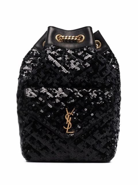 Saint Laurent Joe sequin-embellished backpack - Black