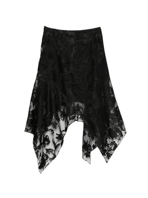 Alexander McQueen flower devoré asymmetric skirt - Black - zdjęcie produktu nr 1