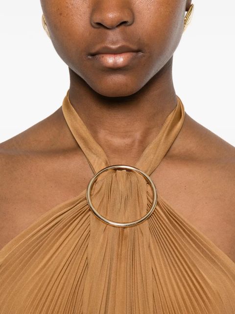 Max Mara Mxevalzer ring pleated top - Neutrals