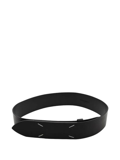 Maison Margiela adjustable stitch leather belt - Black - zdjęcie produktu nr 1