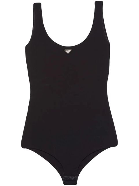 Prada triangle-logo bodysuit - Black - zdjęcie produktu nr 1