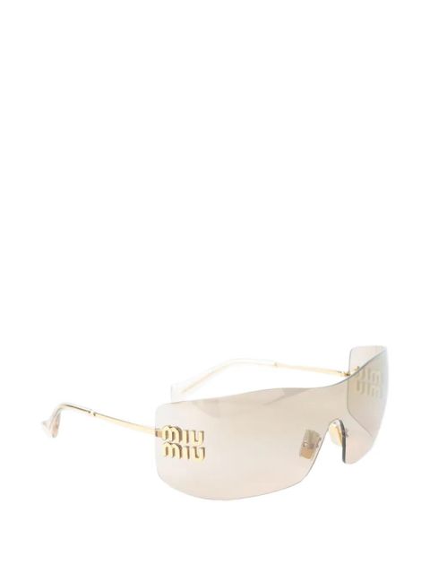 Miu Miu Eyewear Aube logo-plaque sunglasses - Gold - zdjęcie produktu nr 2