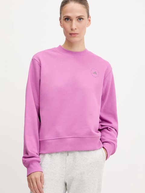 adidas by Stella McCartney bluza bawełniana damska kolor różowy z aplikacją JJ0151 - zdjęcie produktu nr 1