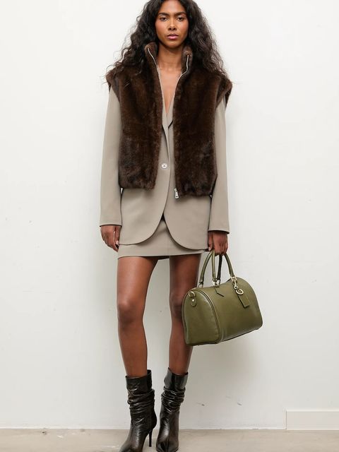 Answear.LAB bezrękawnik kolor brązowy przejściowy - zdjęcie produktu nr 2