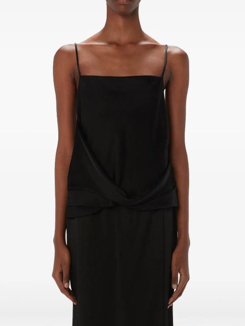 JW Anderson draped satin tank top - Black