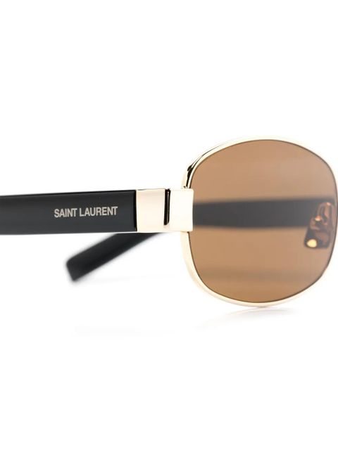 Saint Laurent Eyewear oval-frame sunglasses - Gold - zdjęcie produktu nr 2