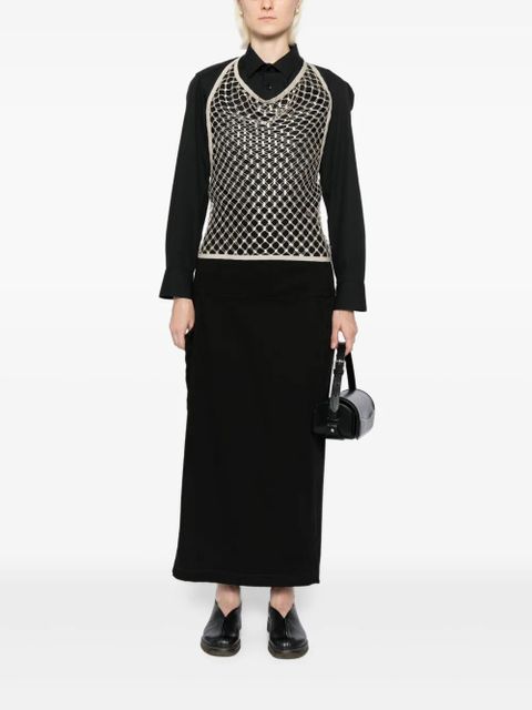 LEMAIRE Fishnet halter top - Neutrals